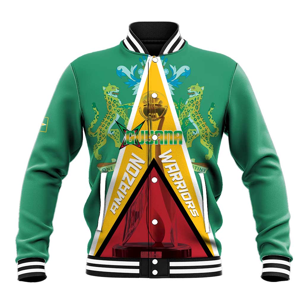 Custom Guyana Cricket Amazon Warriors Baseball Jacket Flag Style - Wonder Print Shop