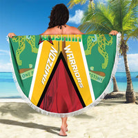 Custom Guyana Cricket Amazon Warriors Beach Blanket Flag Style - Wonder Print Shop
