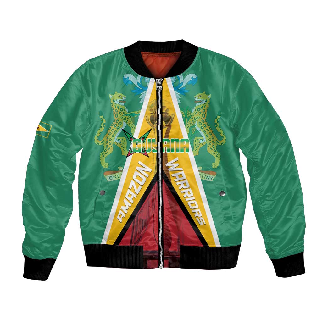 Custom Guyana Cricket Amazon Warriors Bomber Jacket Flag Style - Wonder Print Shop