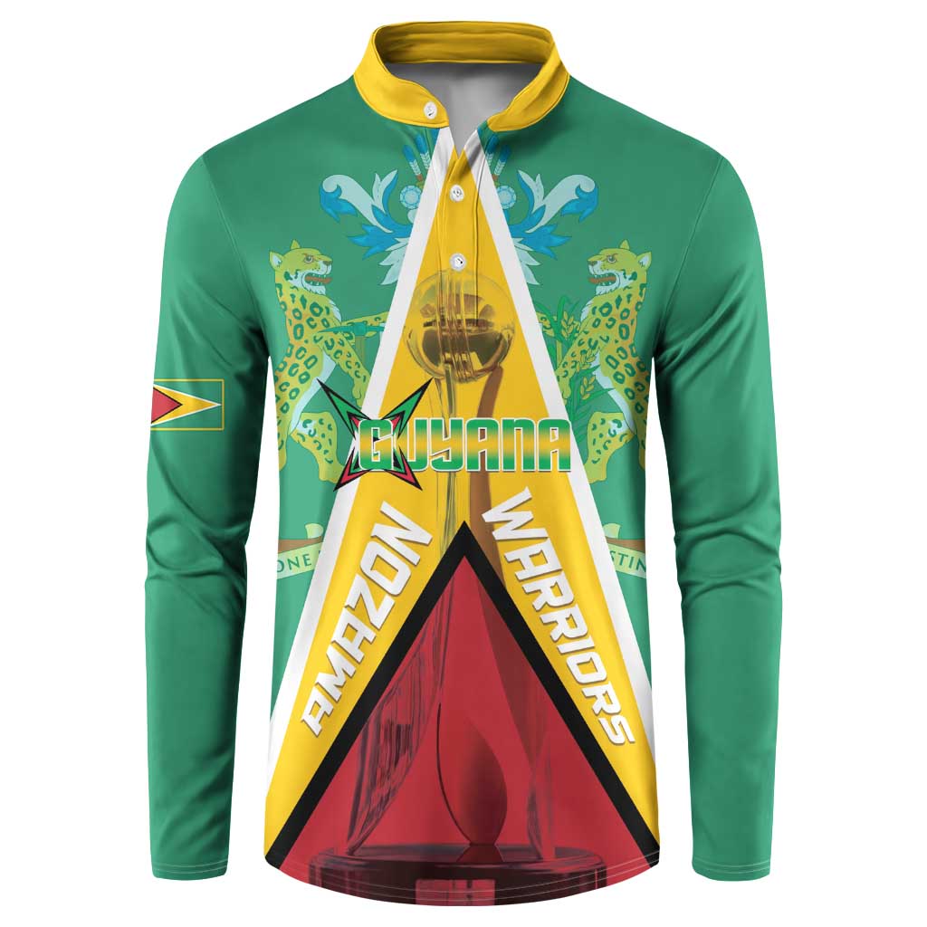 Custom Guyana Cricket Amazon Warriors Button Sweatshirt Flag Style - Wonder Print Shop