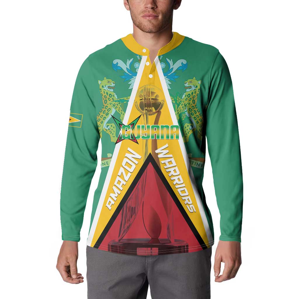 Custom Guyana Cricket Amazon Warriors Button Sweatshirt Flag Style - Wonder Print Shop