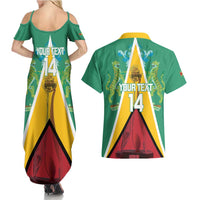 Custom Guyana Cricket Amazon Warriors Couples Matching Summer Maxi Dress and Hawaiian Shirt Flag Style - Wonder Print Shop