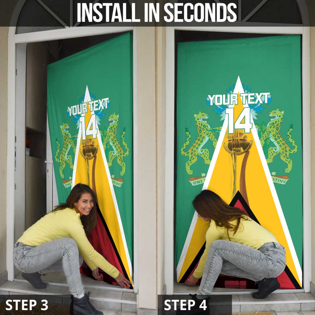 Custom Guyana Cricket Amazon Warriors Door Cover Flag Style - Wonder Print Shop