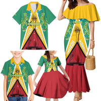 Custom Guyana Cricket Amazon Warriors Family Matching Mermaid Dress and Hawaiian Shirt Flag Style - Wonder Print Shop