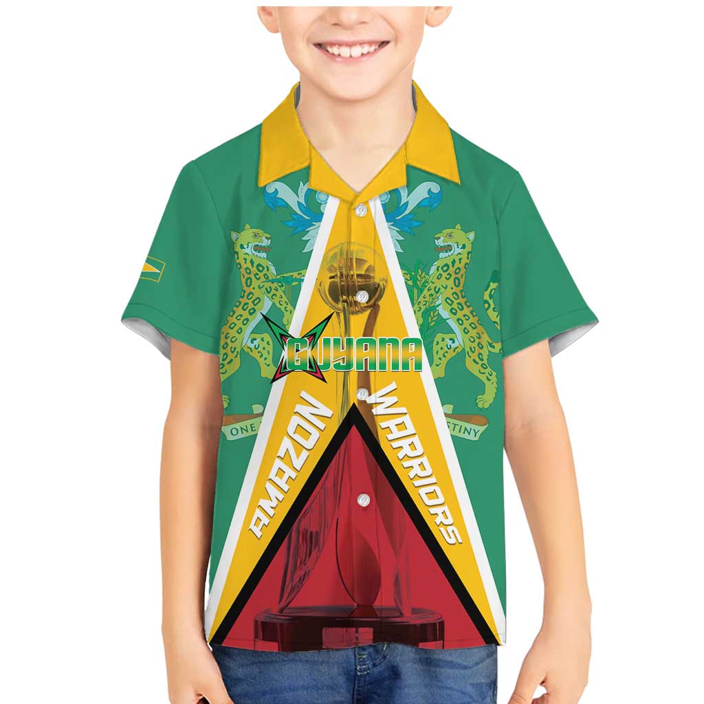 Custom Guyana Cricket Amazon Warriors Family Matching Mermaid Dress and Hawaiian Shirt Flag Style - Wonder Print Shop