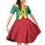 Custom Guyana Cricket Amazon Warriors Family Matching Off Shoulder Short Dress and Hawaiian Shirt Flag Style - Wonder Print Shop