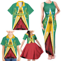 Custom Guyana Cricket Amazon Warriors Family Matching Tank Maxi Dress and Hawaiian Shirt Flag Style - Wonder Print Shop