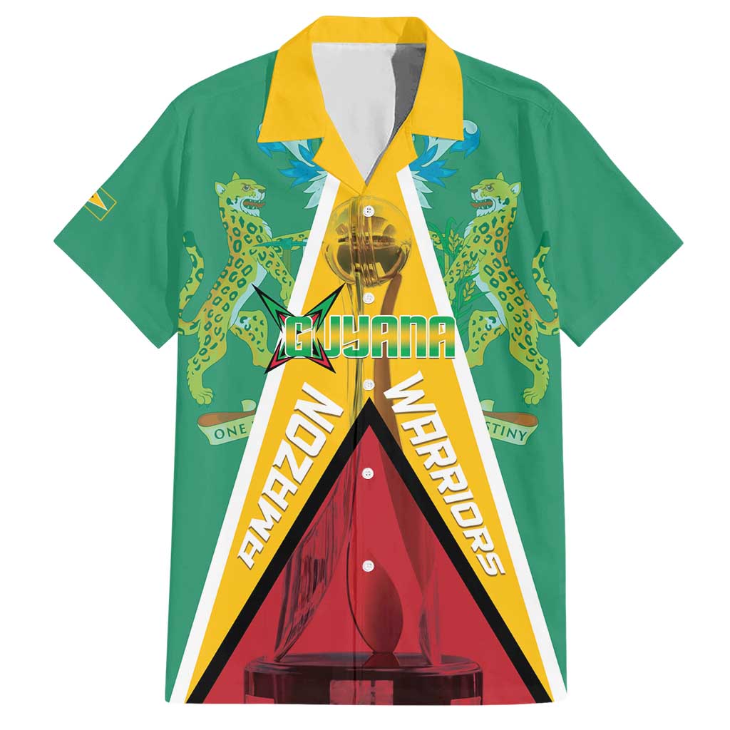 Custom Guyana Cricket Amazon Warriors Hawaiian Shirt Flag Style - Wonder Print Shop