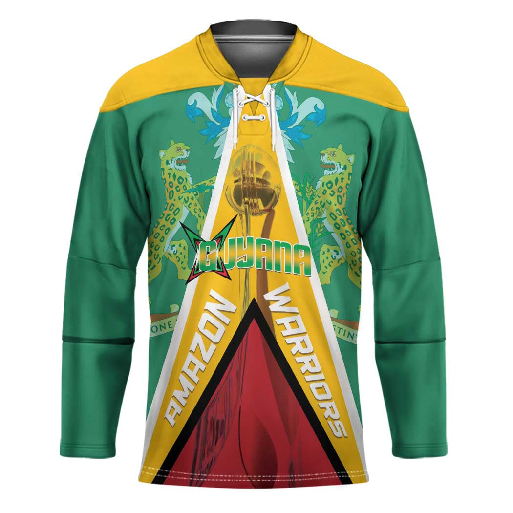 Custom Guyana Cricket Amazon Warriors Hockey Jersey Flag Style - Wonder Print Shop