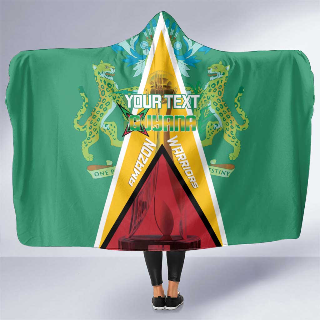 Custom Guyana Cricket Amazon Warriors Hooded Blanket Flag Style - Wonder Print Shop