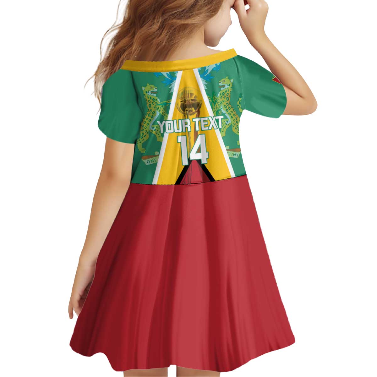 Custom Guyana Cricket Amazon Warriors Kid Short Sleeve Dress Flag Style - Wonder Print Shop