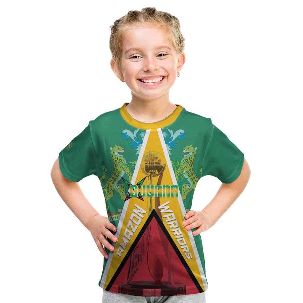 Custom Guyana Cricket Amazon Warriors Kid T Shirt Flag Style - Wonder Print Shop