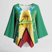 Custom Guyana Cricket Amazon Warriors Kimono Sleeve Blouse Flag Style - Wonder Print Shop
