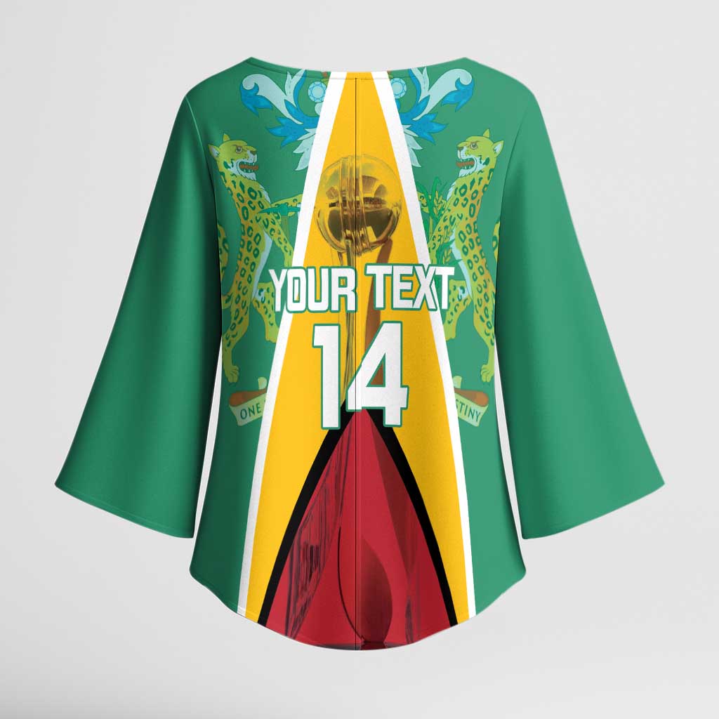 Custom Guyana Cricket Amazon Warriors Kimono Sleeve Blouse Flag Style - Wonder Print Shop