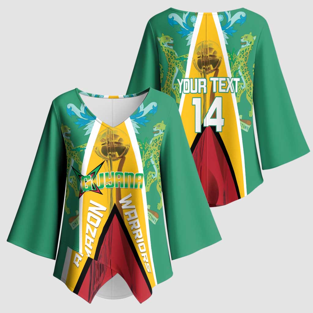 Custom Guyana Cricket Amazon Warriors Kimono Sleeve Blouse Flag Style - Wonder Print Shop