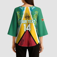 Custom Guyana Cricket Amazon Warriors Kimono Sleeve Blouse Flag Style - Wonder Print Shop