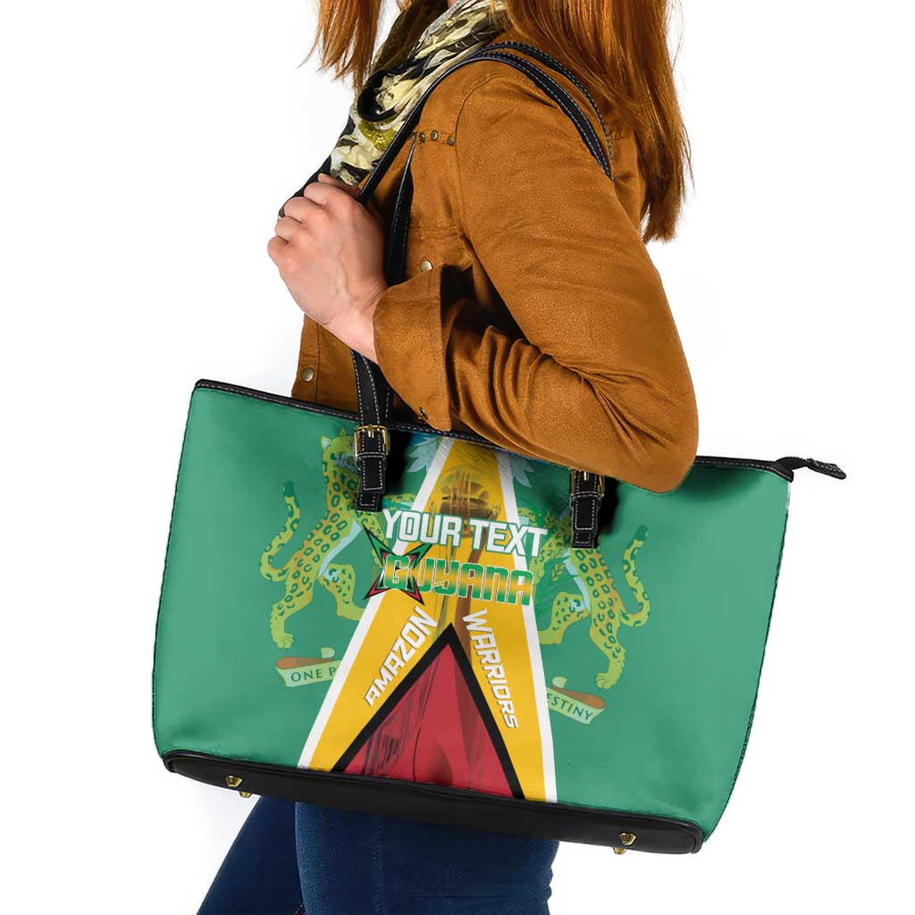 Custom Guyana Cricket Amazon Warriors Leather Tote Bag Flag Style - Wonder Print Shop