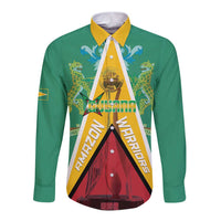Custom Guyana Cricket Amazon Warriors Long Sleeve Button Shirt Flag Style - Wonder Print Shop