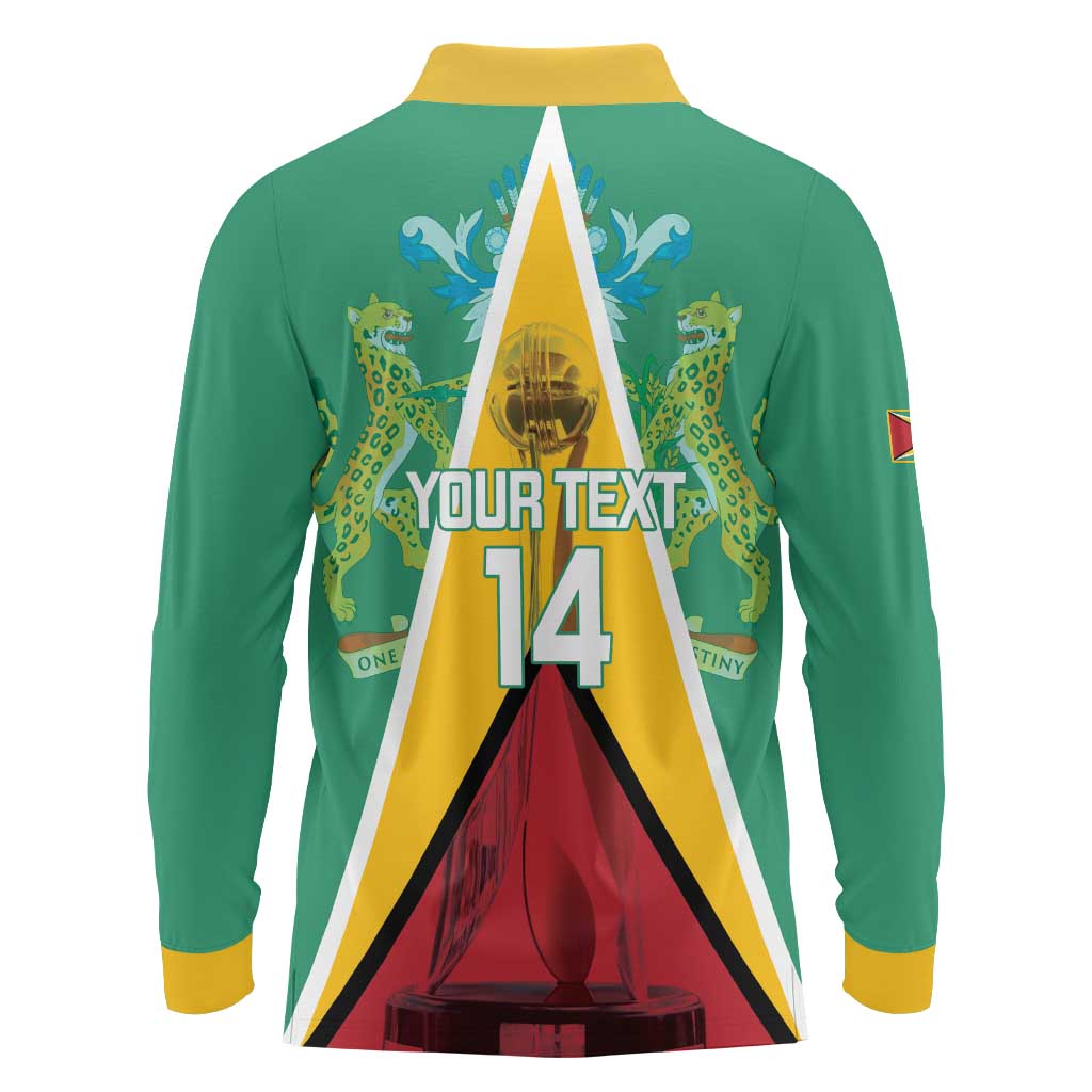 Custom Guyana Cricket Amazon Warriors Long Sleeve Polo Shirt Flag Style - Wonder Print Shop