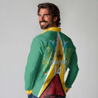 Custom Guyana Cricket Amazon Warriors Long Sleeve Polo Shirt Flag Style - Wonder Print Shop