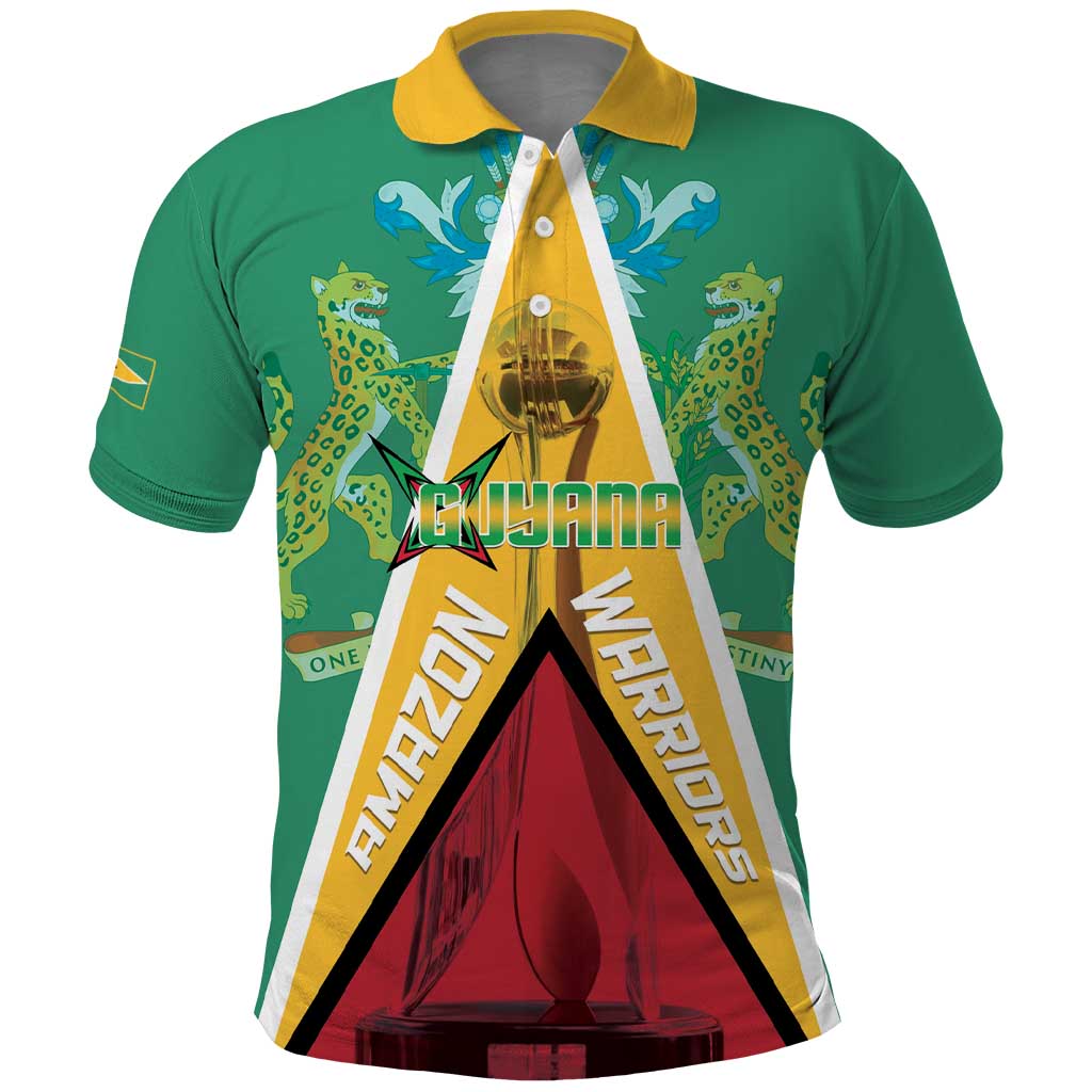 Custom Guyana Cricket Amazon Warriors Polo Shirt Flag Style - Wonder Print Shop