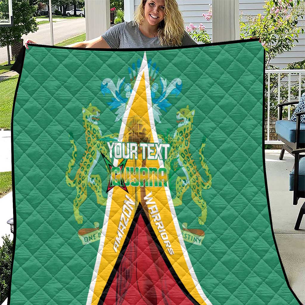 Custom Guyana Cricket Amazon Warriors Quilt Flag Style - Wonder Print Shop