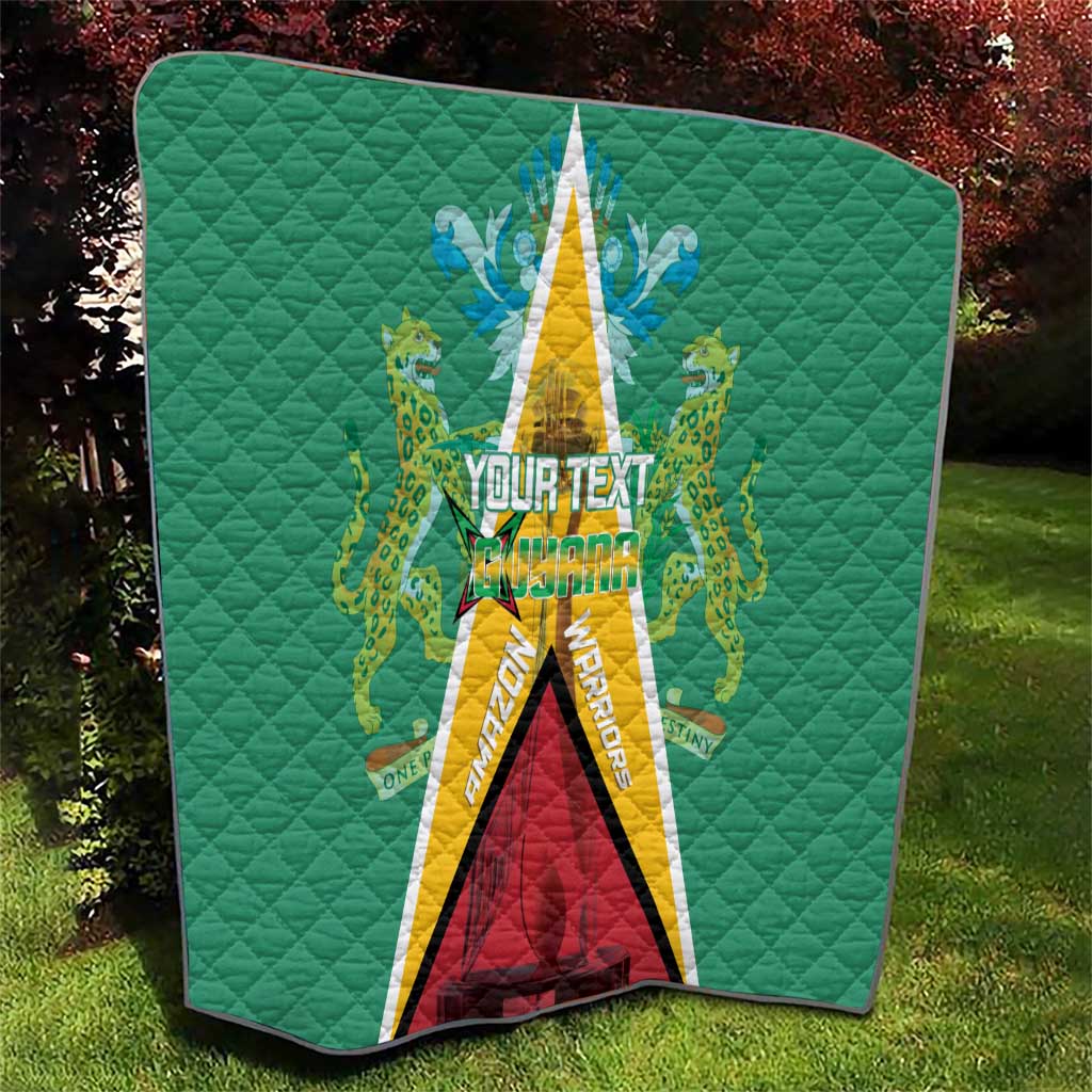 Custom Guyana Cricket Amazon Warriors Quilt Flag Style - Wonder Print Shop
