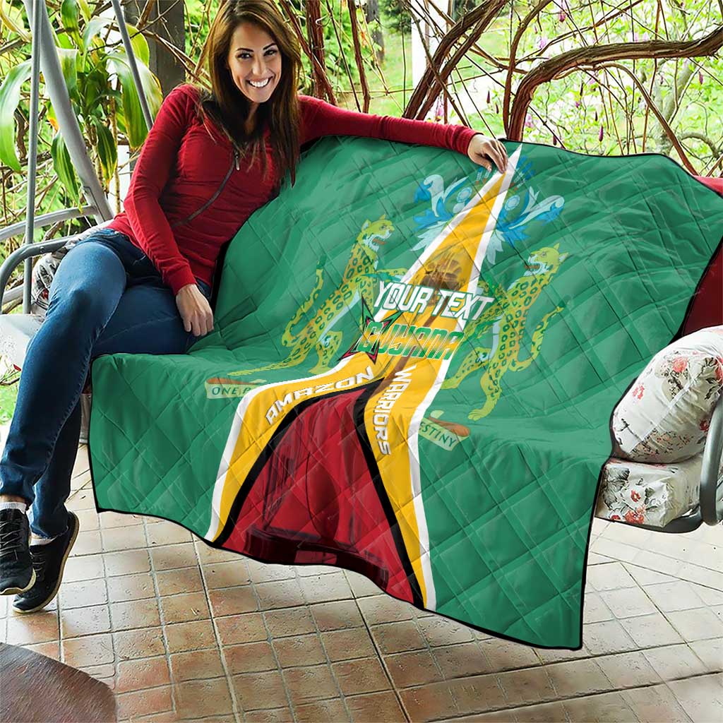Custom Guyana Cricket Amazon Warriors Quilt Flag Style - Wonder Print Shop