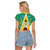 Custom Guyana Cricket Amazon Warriors Raglan Cropped T Shirt Flag Style - Wonder Print Shop