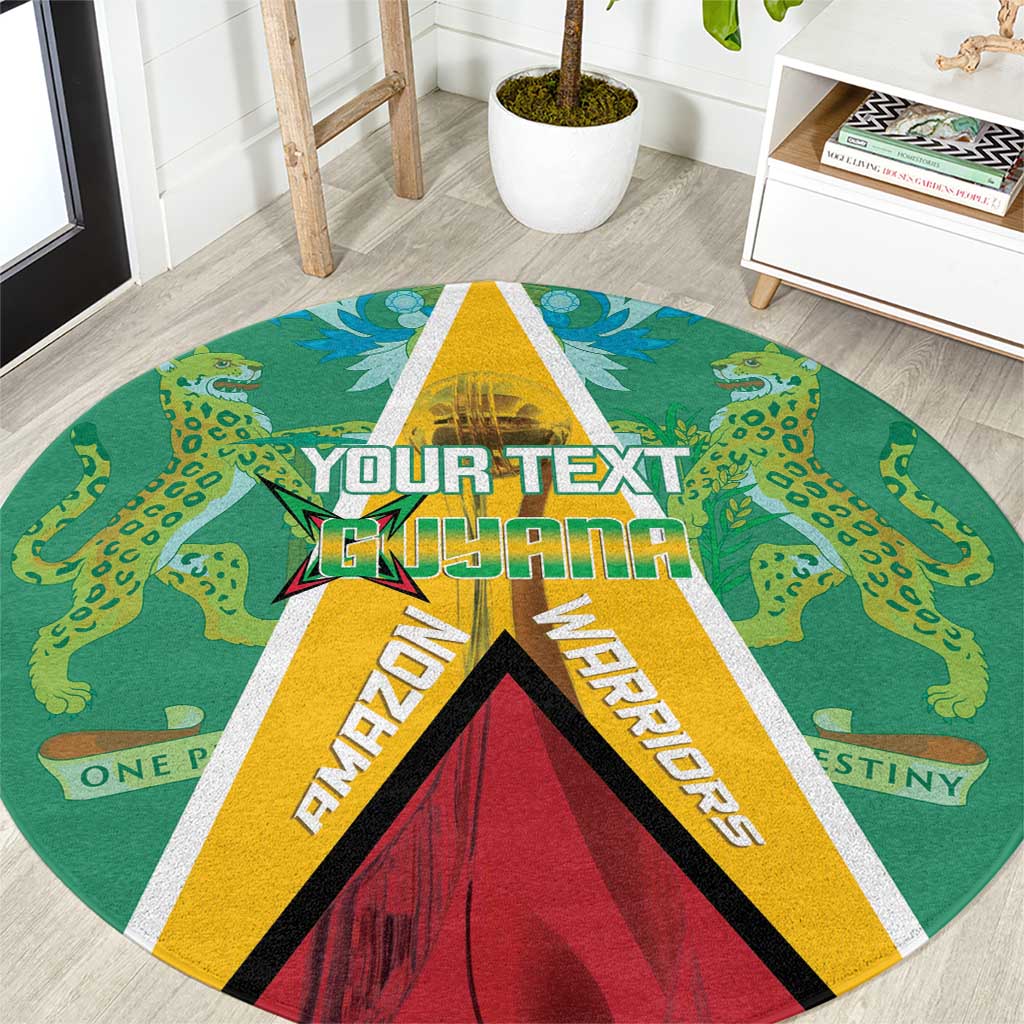 Custom Guyana Cricket Amazon Warriors Round Carpet Flag Style - Wonder Print Shop
