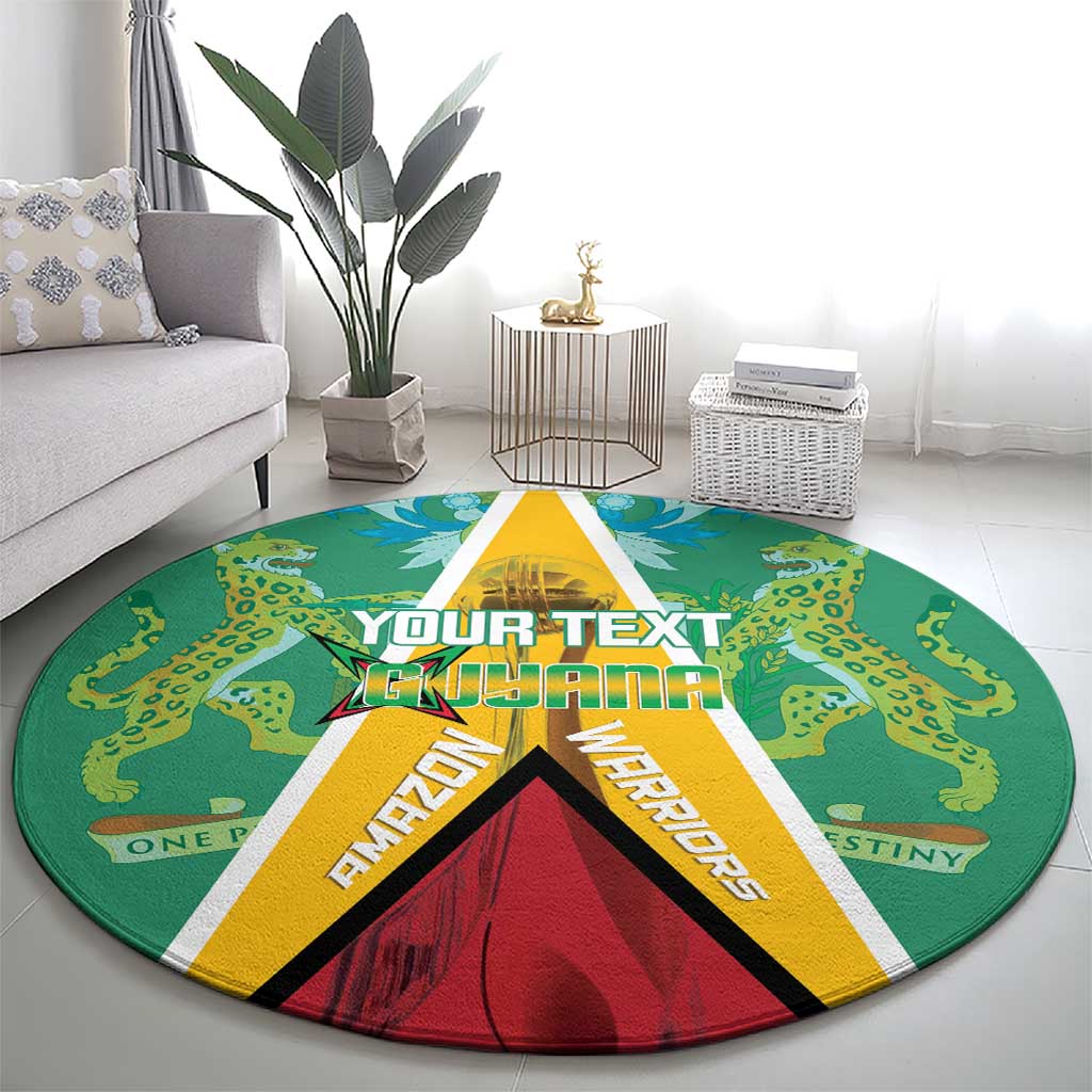 Custom Guyana Cricket Amazon Warriors Round Carpet Flag Style - Wonder Print Shop
