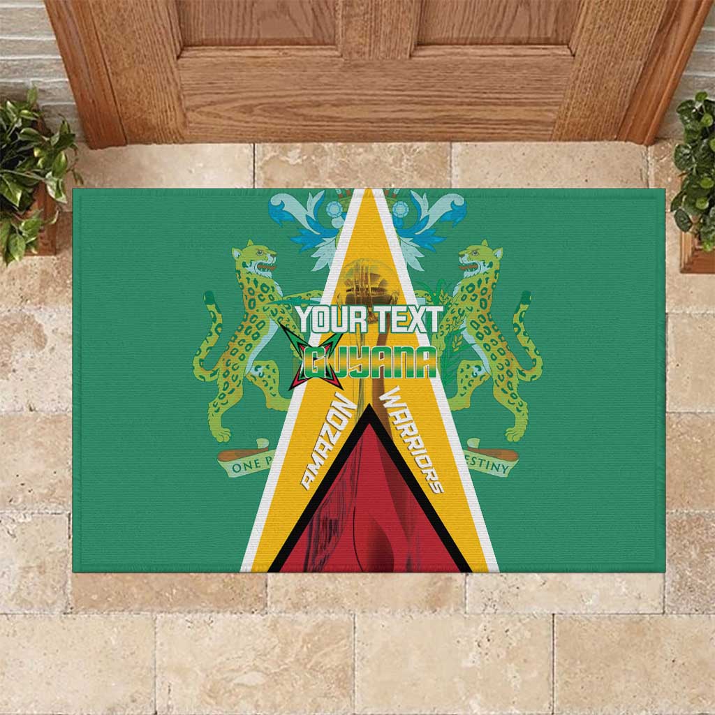 Custom Guyana Cricket Amazon Warriors Rubber Doormat Flag Style - Wonder Print Shop