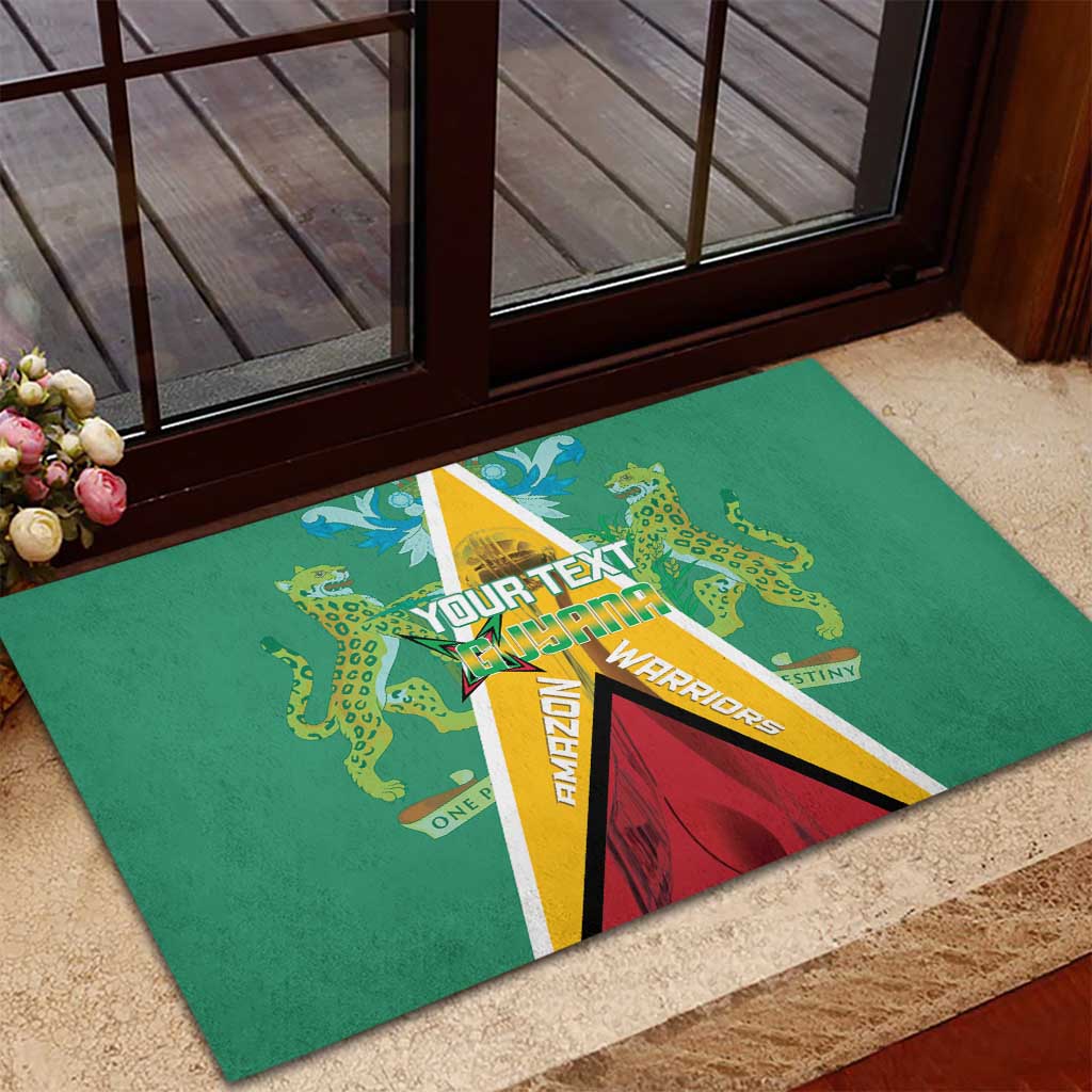 Custom Guyana Cricket Amazon Warriors Rubber Doormat Flag Style - Wonder Print Shop