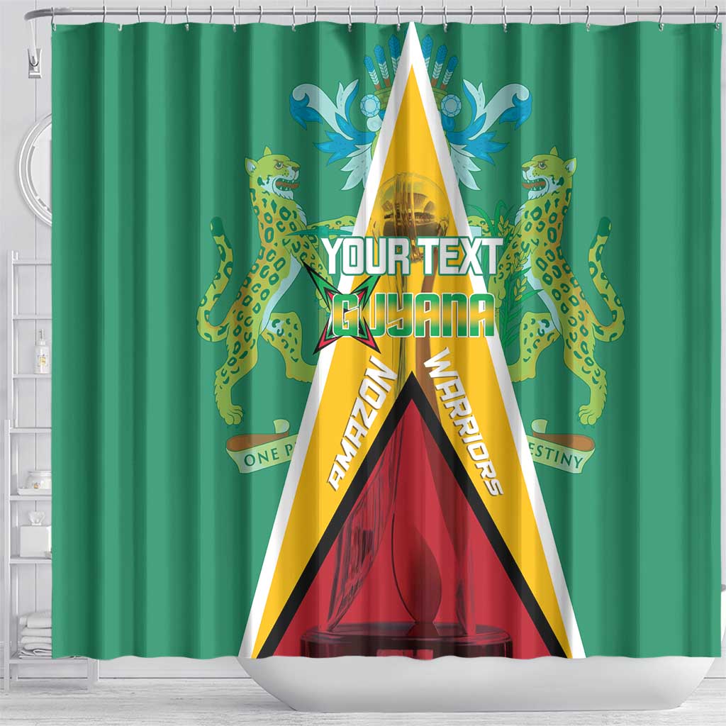 Custom Guyana Cricket Amazon Warriors Shower Curtain Flag Style - Wonder Print Shop