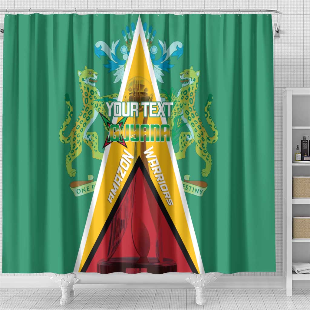 Custom Guyana Cricket Amazon Warriors Shower Curtain Flag Style - Wonder Print Shop