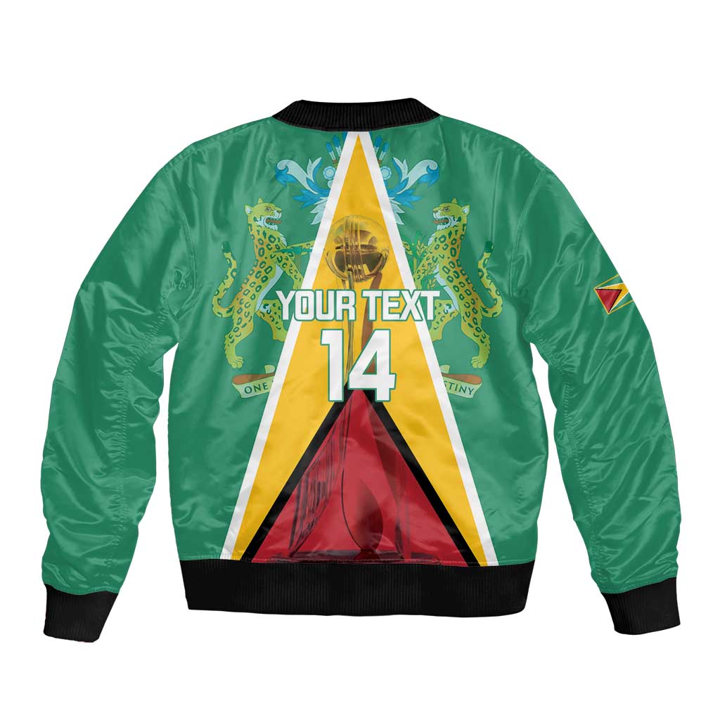 Custom Guyana Cricket Amazon Warriors Sleeve Zip Bomber Jacket Flag Style - Wonder Print Shop