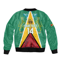 Custom Guyana Cricket Amazon Warriors Sleeve Zip Bomber Jacket Flag Style - Wonder Print Shop