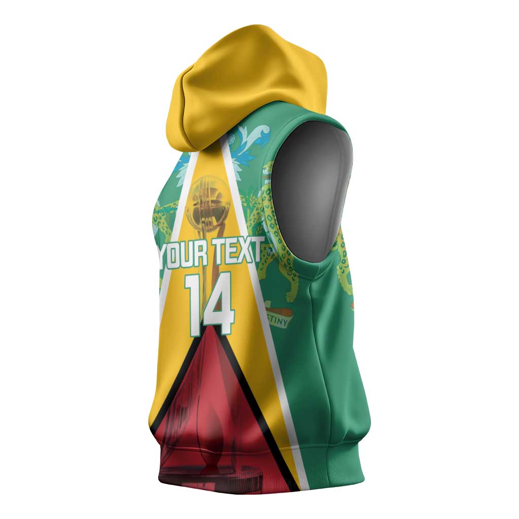 Custom Guyana Cricket Amazon Warriors Sleeveless Hoodie Flag Style - Wonder Print Shop
