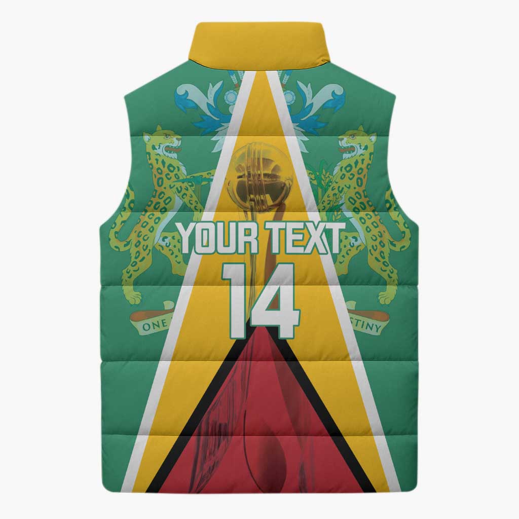 Custom Guyana Cricket Amazon Warriors Sleeveless Puffer Jacket Flag Style - Wonder Print Shop