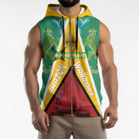Custom Guyana Cricket Amazon Warriors Sleeveless Zip Hoodie Flag Style - Wonder Print Shop
