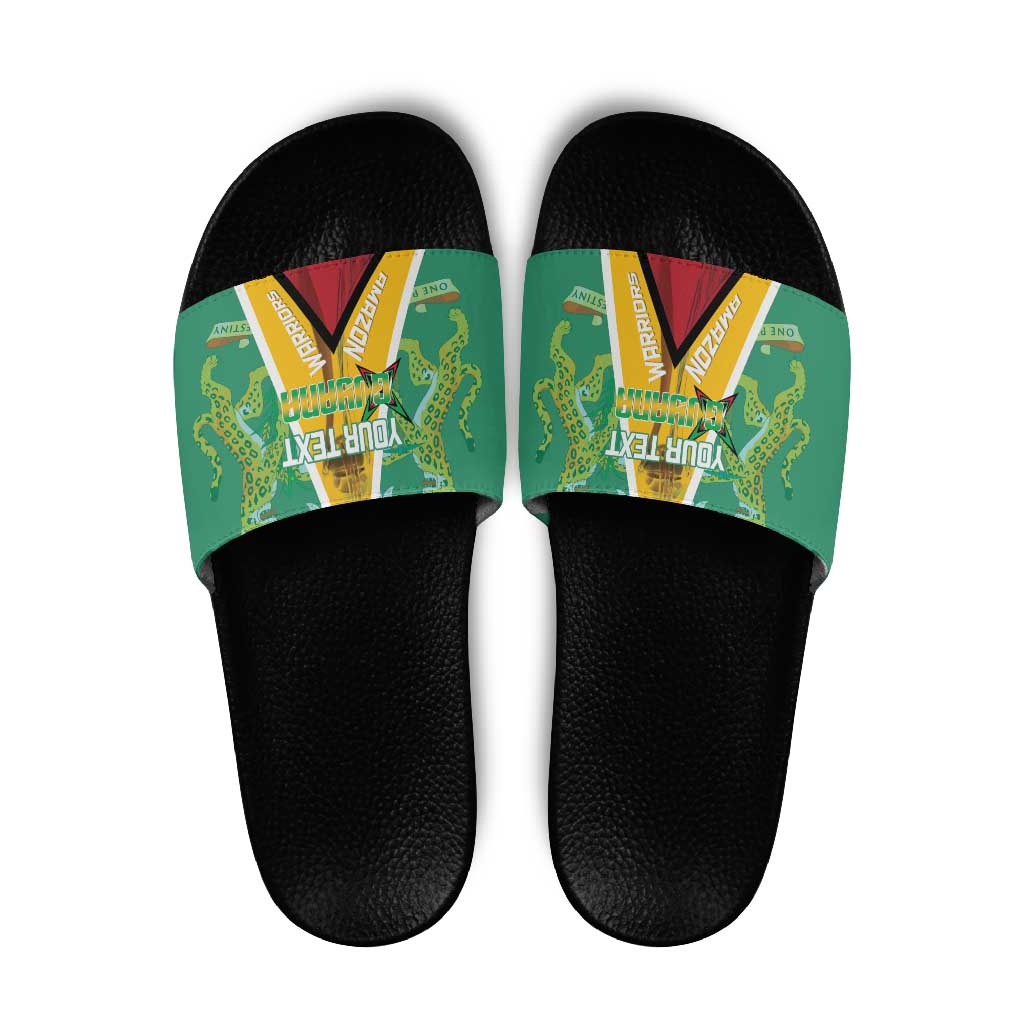 Custom Guyana Cricket Amazon Warriors Slide Sandals Flag Style - Wonder Print Shop
