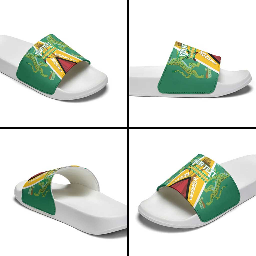 Custom Guyana Cricket Amazon Warriors Slide Sandals Flag Style - Wonder Print Shop