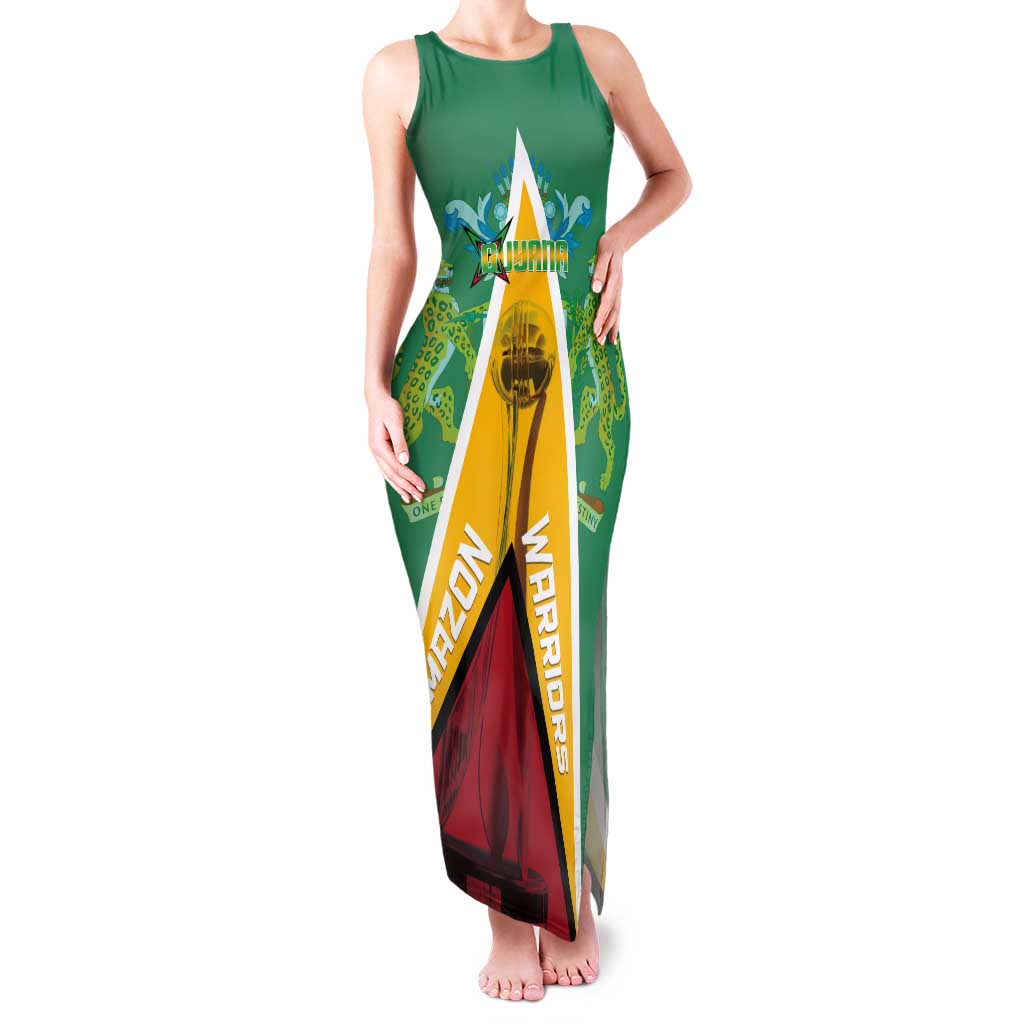 Custom Guyana Cricket Amazon Warriors Tank Maxi Dress Flag Style - Wonder Print Shop