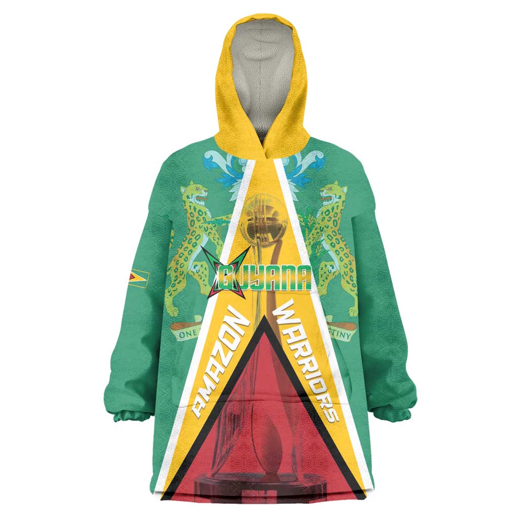 Custom Guyana Cricket Amazon Warriors Wearable Blanket Hoodie Flag Style - Wonder Print Shop