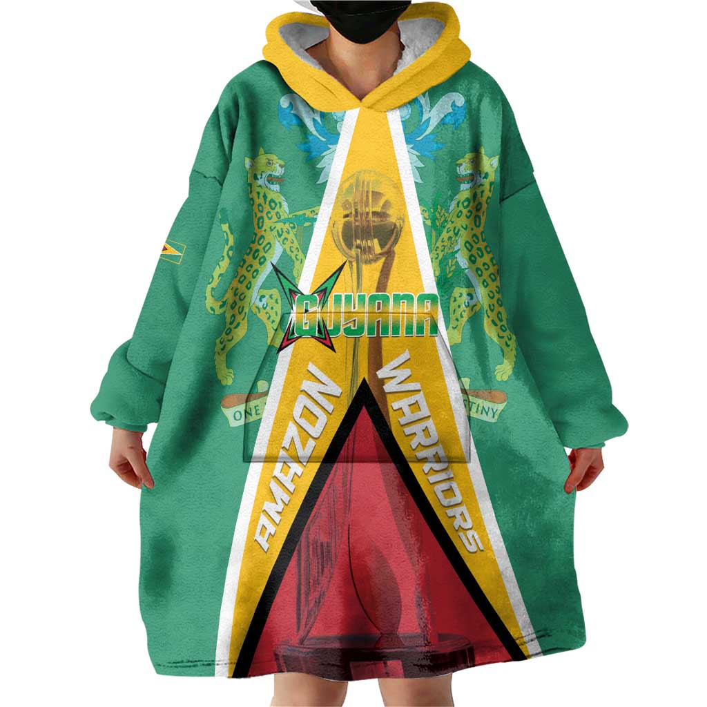 Custom Guyana Cricket Amazon Warriors Wearable Blanket Hoodie Flag Style - Wonder Print Shop