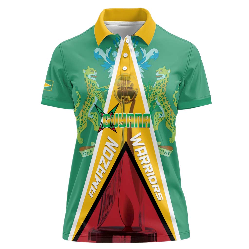 Custom Guyana Cricket Amazon Warriors Women Polo Shirt Flag Style - Wonder Print Shop