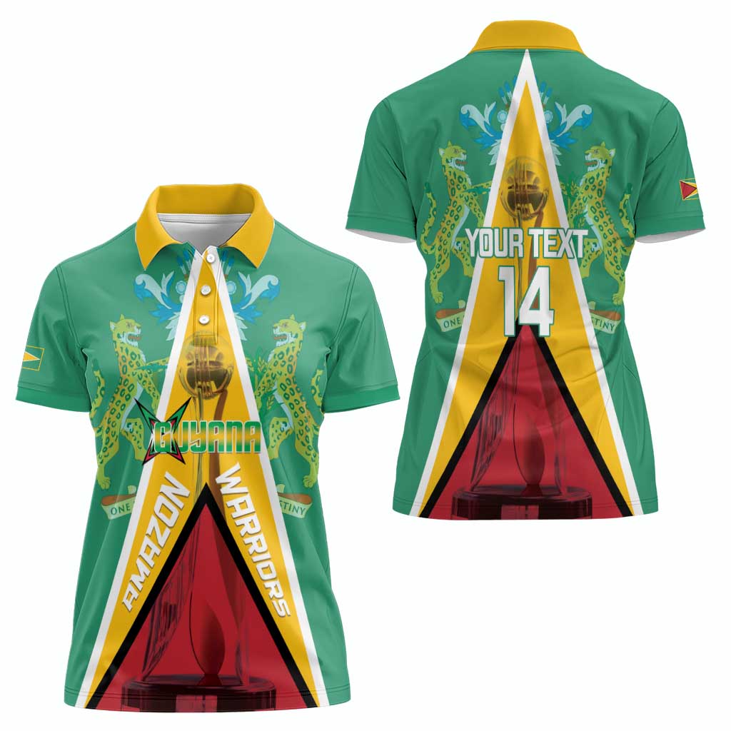Custom Guyana Cricket Amazon Warriors Women Polo Shirt Flag Style - Wonder Print Shop