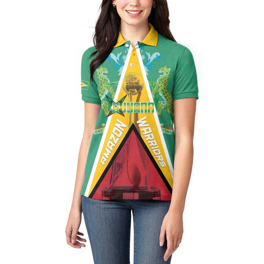Custom Guyana Cricket Amazon Warriors Women Polo Shirt Flag Style - Wonder Print Shop