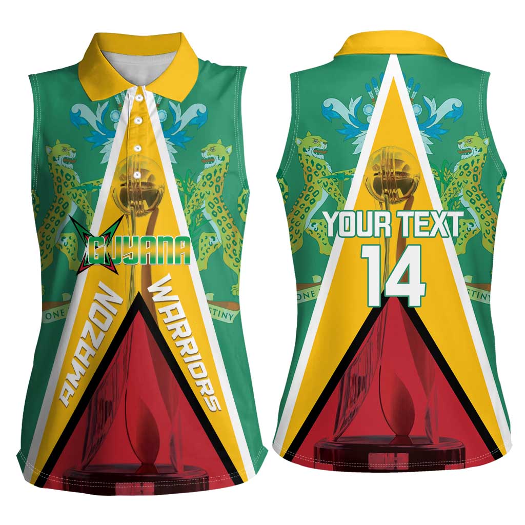 Custom Guyana Cricket Amazon Warriors Women Sleeveless Polo Shirt Flag Style - Wonder Print Shop