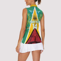 Custom Guyana Cricket Amazon Warriors Women Sleeveless Polo Shirt Flag Style - Wonder Print Shop